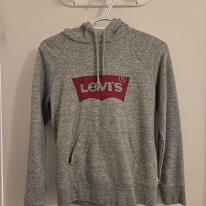 Levi's Heather Gray Hoodie with Red Logo